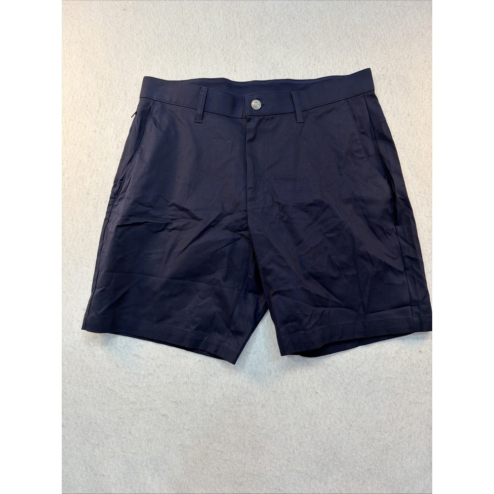 Fabletics Men's High Side Shorts Size 32 Navy Blue Inseam 8" Casual Golf